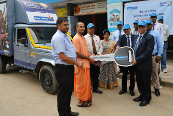 Delivery vehicle sponsored by Bank of India (BOI)