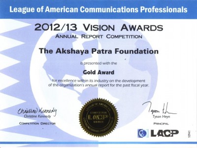 LACP 2012/13 Vision Awards (Gold)