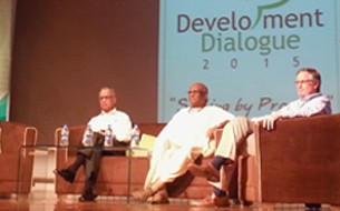 Chairman Madhu Pandit Dasa speaks at Development Dialogue 2015