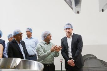 Deutsche Bank leadership tours the newly inaugurated kitchen 