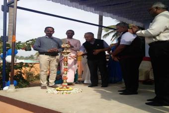 Mr Shridhar Venkat, CEO, The Akshaya Patra Foundation, lighting the lamp