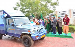 Flagging off the drinking water distribution vehicles
