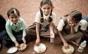 The nutritious mid-day meal ensures them good health and growth